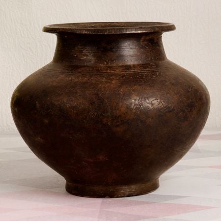 Vintage South Indian Brass Holy Water Pot for Home Decor