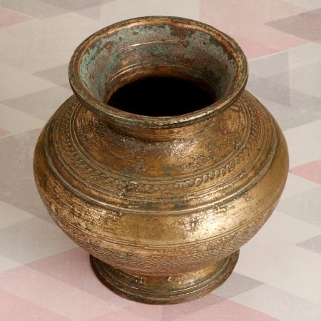 Handmade Vintage Finish Holy Water Pot Made of Brass