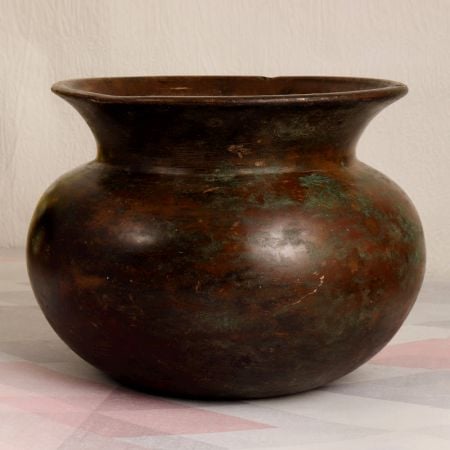 Dark Finish Finest Brass Cooking Pot in Assamese Art
