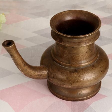 Long Spout Holy Water Pot Made of High-Quality Brass
