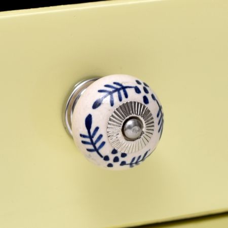 Blue Floral Ceramic Cabinet Knob
