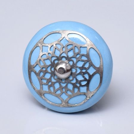 Turquoise Strewn Flat Knob