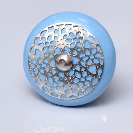 Turquoise Strewn Flat Knob