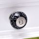 Black Leaf Floral Ceramic Knob