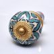 Sea Green Flower Ceramic Knob