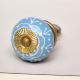 Turquoise Floral Embossed Cabinet knob