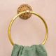 Golden Floral Brass Towel Ring Holder