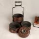 Antique Brown Islamic Art Tiffin Box Made of Copper