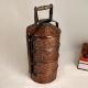 Premium Copper Tiffin Box with Four Compartment for Decor