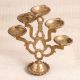 Handmade Oil Lamp Stand with 5 Jyots Made of Finest Brass