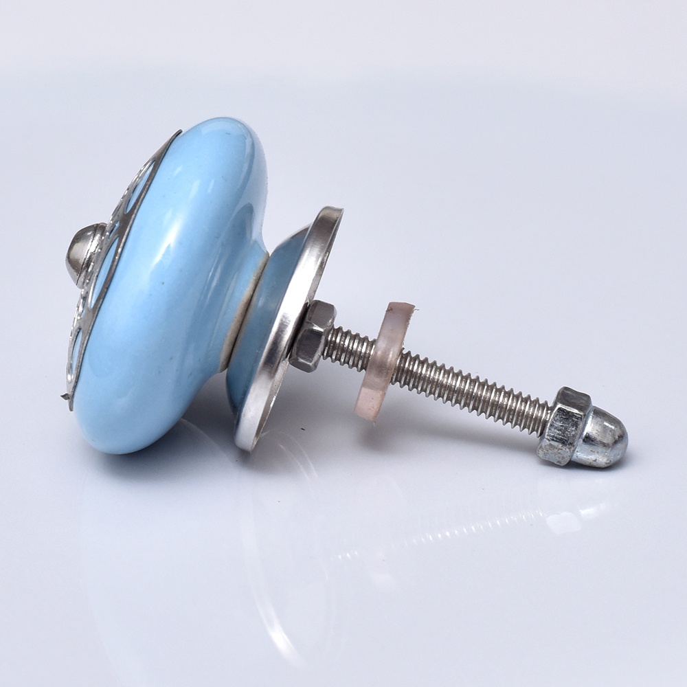 Turquoise Strewn Flat Knob