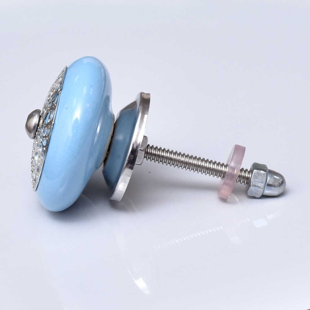 Turquoise Strewn Flat Knob