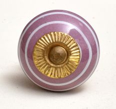 Purple Striped Small Ceramic Knobs