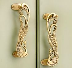 Brass Decorative Indian Peacock Door Handles(Set Of 2)