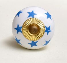 Slate Blue Star Cabinet Knob