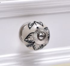 Black Orchid Ceramic Dresser Knob