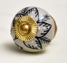 Black Orchid Ceramic Dresser Knob