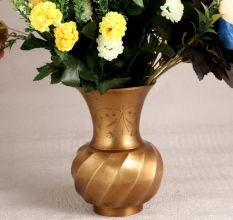 Handcrafted Premium Brass Flower Pot in Golden Finish