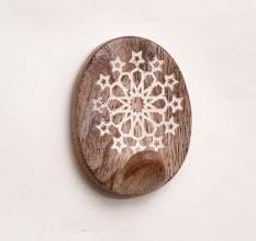 Wooden Brown Floral Sticky Hook for Wall