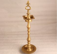 Golden Sturdy Brass Oil Lamp for Prayer Room and Decor