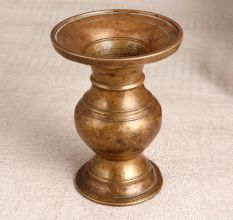 Handmade South Indian Brass Flower Pot in Unique Shape