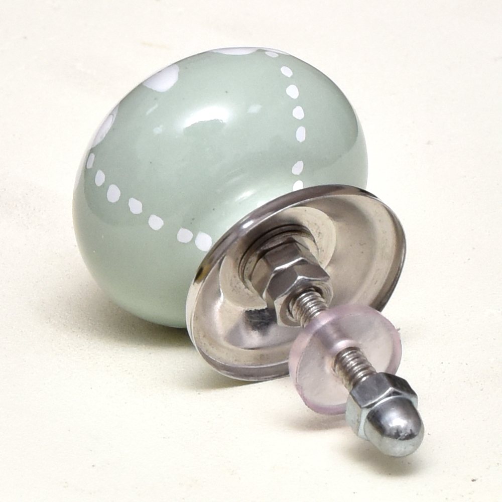 Sage Green Heart Ceramic Floral Cabinet Knobs Online