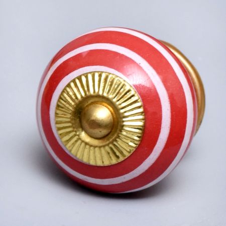 Red White Stripes Knob