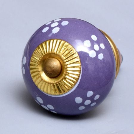 Dark Purple Floral Knob
