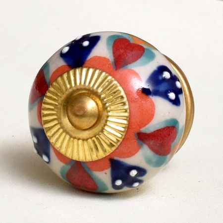 Orange Flower Ceramic Floral Cabinet Knob Online