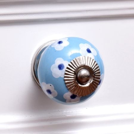 Sky Blue Flower Knob