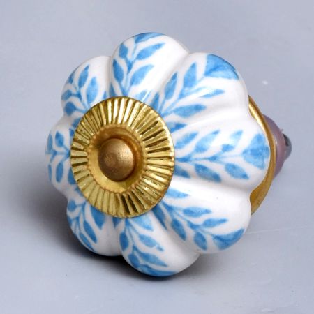 Turquoise Leaf Medium Knob
