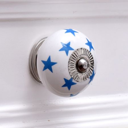 Slate Blue Star Cabinet Knob