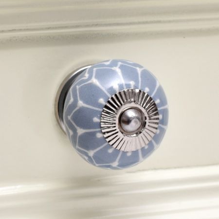 Grey Floral Embossed Cabinet knob