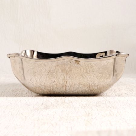 Handmade Nickel Plated Shiny Brass Bowl for Decoration