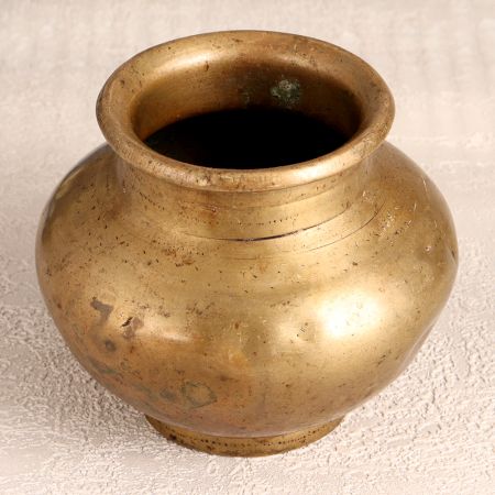 Vintage Brown Brass Holy Pot for Flower Decoration