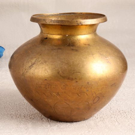 Elegant Brown Holy Water Pot Made of High-Quality Brass