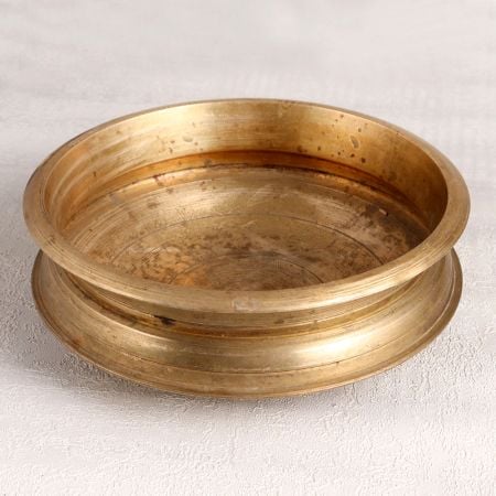 Sturdy Handmade Brass Urli in Vintage Brown Finish