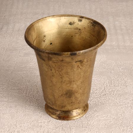 Vintage Handmade Brass Holy Glass for Home Decor