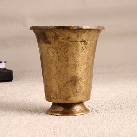 Vintage Handmade Brass Holy Glass for Home Decor