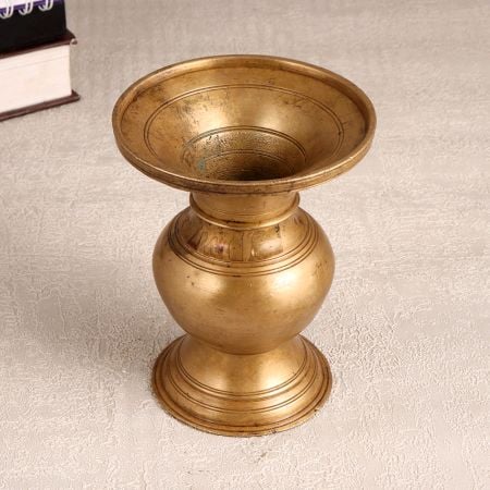 Vintage Handmade Brass Holy Pot for Flower Decoration