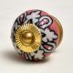 Peach Flower Ceramic Knob