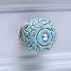 Sea Green Brown Leaf Flower Etched Ceramic Knob Online