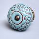 Sea Green Brown Leaf Flower Etched Ceramic Knob Online