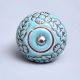 Sea Green Brown Leaf Flower Etched Ceramic Knob Online