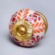 Orange Leaf Ceramic Floral Drawer Knob