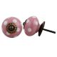Pink White Polka Round Knob