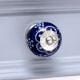Navy Blue Floral Ceramic Cabinet Knob
