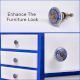 Blue Sapphire Hue Golden Pattern Ceramic Dresser Knobs