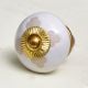 White Etched Ceramic Knob 49