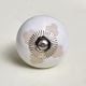 White Etched Ceramic Knob 49